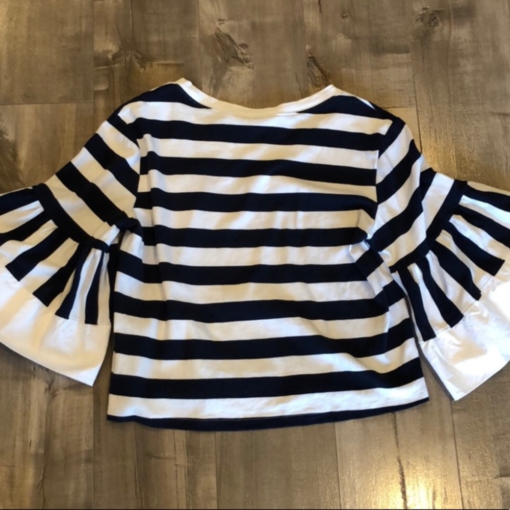 SEE BY CHLOÉ STRIPED BELL SLEEVE BLOUSE - Picture 5 of 6